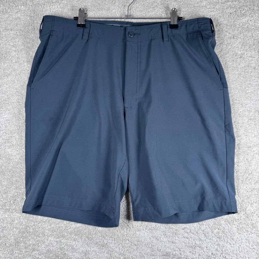 Ben Hogan Mens Performance Golf Shorts Slate Blue Stretch Size‎ 36 Flat Front